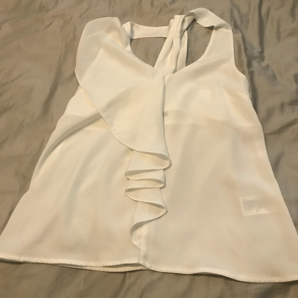 H&M white ruffle tank top